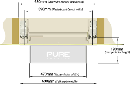 CR50 Projector Lift Dimensions