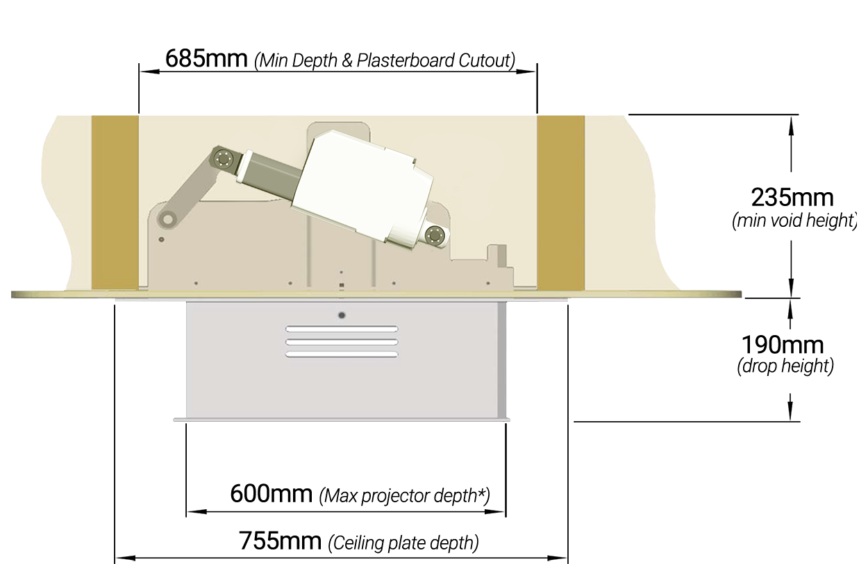 CR50 Projector Lift Dimensions
